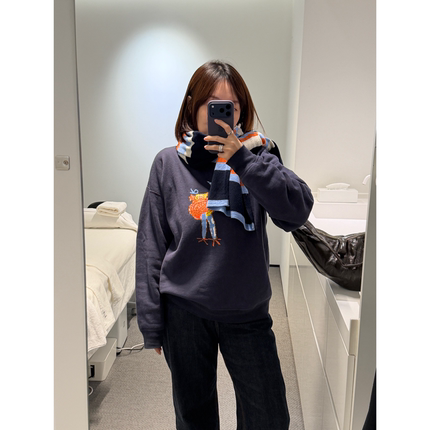 45家彩虹条撞色条纹羊毛时尚保暖围巾26早春新款【鸬鹚】