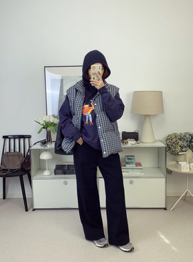 保暖神裤新色！深藏青！BC加绒加厚弹力直筒宽松显瘦牛仔裤秋冬