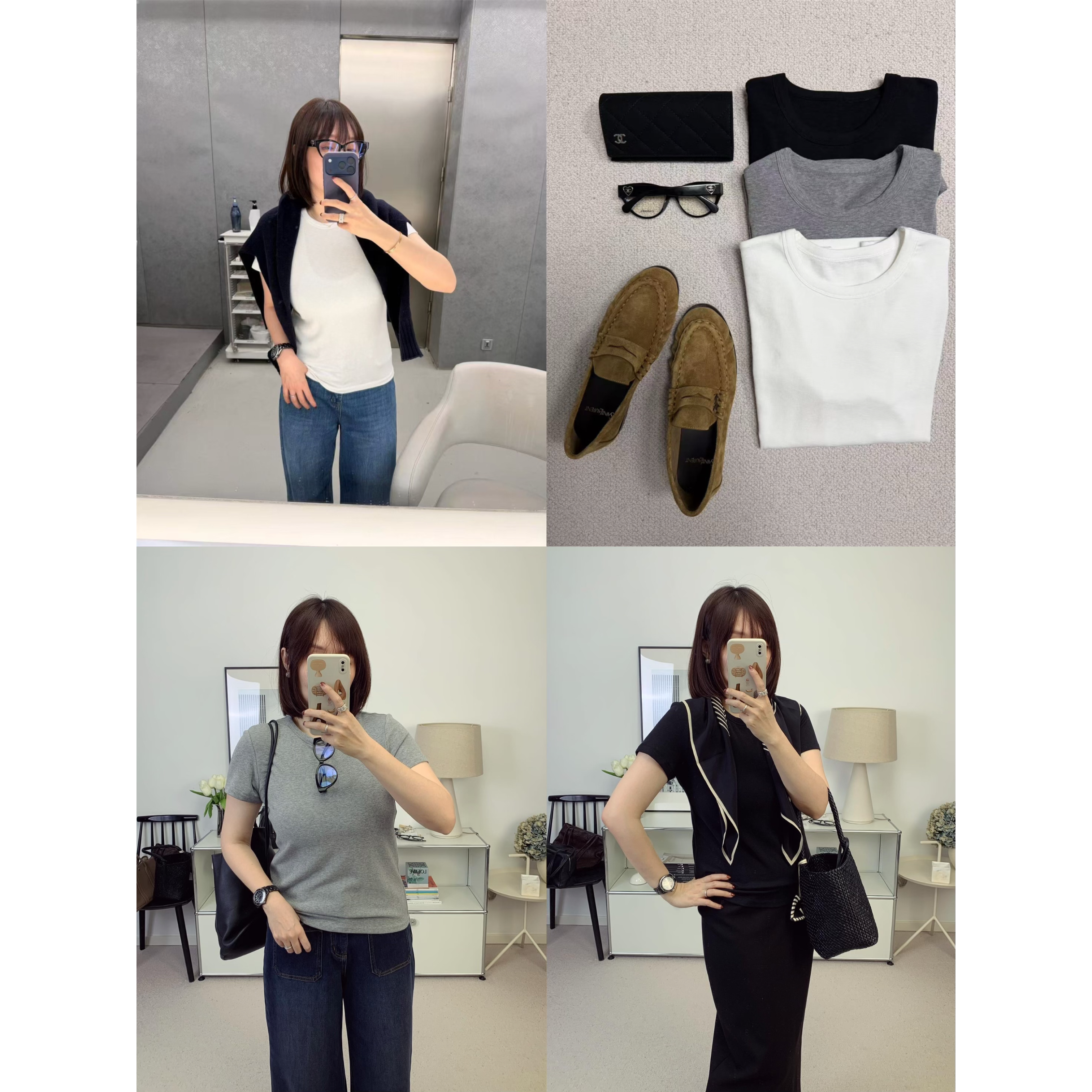 row基础款T恤天花板！莫尔代弹力圆领短袖T恤26春夏新款【鸬鹚】