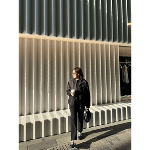 26春夏新款 休闲裤 鸬鹚 松紧腰弹力罗马面料烟管西裤 抗造小黑裤