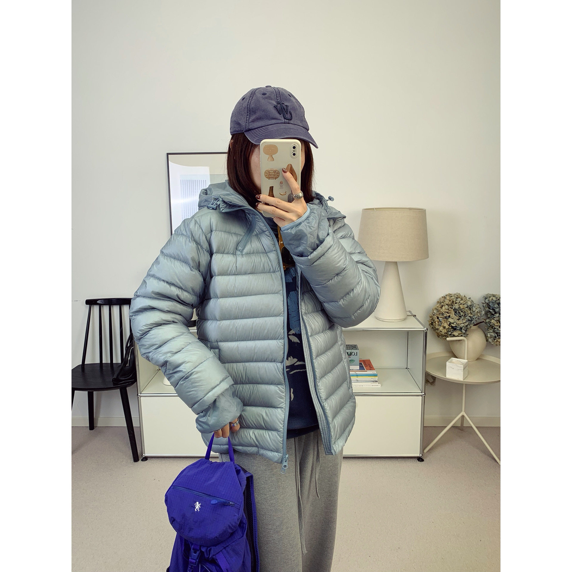 韩国小众休闲连帽显瘦排骨羽绒服外套两色90白鸭绒26秋季新款鸬鹚