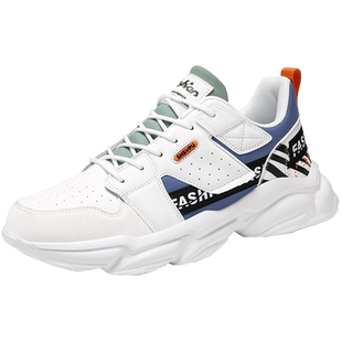 老爹鞋男款春季2026新款初中学生软底跑步鞋白色青少年休闲运动鞋