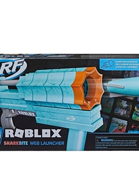 热火NERF Roblox Sharkbite泡沫榴弹发射器火箭筒儿童软弹玩具枪