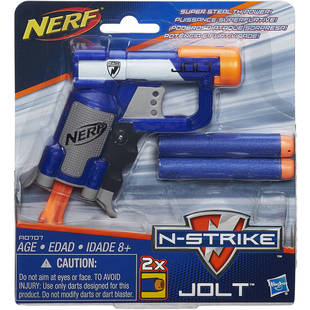 孩之宝NERF热火蓝色jolt 软弹发射器美版灰机 稀有儿童玩具枪