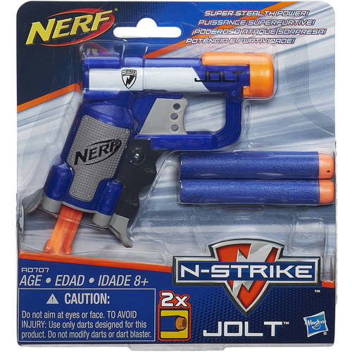 孩之宝NERF热火蓝色jolt 软弹发射器美版灰机 稀有儿童玩具枪