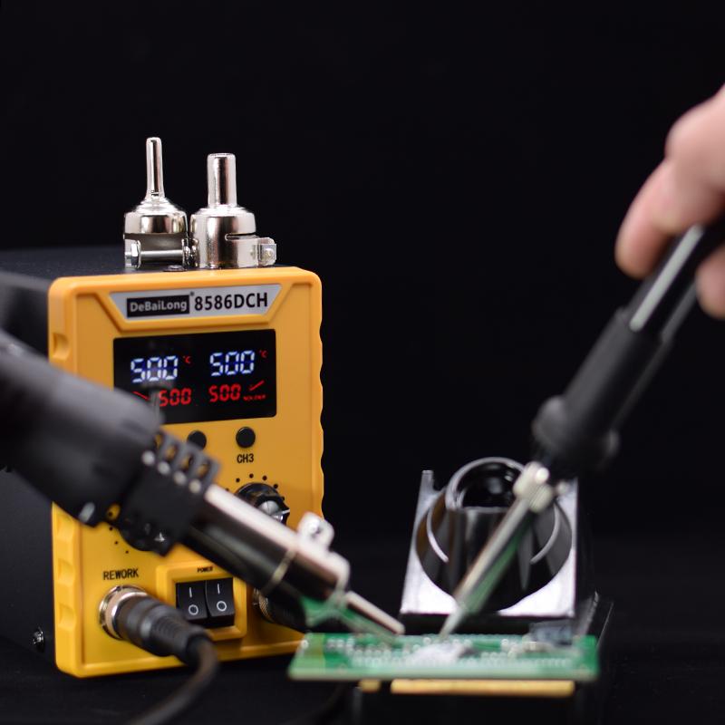 德佰龙热风枪焊台二合一8586D数显电烙铁头可调温维修焊接工具