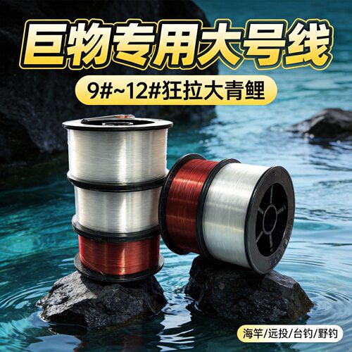 100米大号鱼线海竿线远投专用钓线9/10/12号青鱼鲟鱼巨物渔线