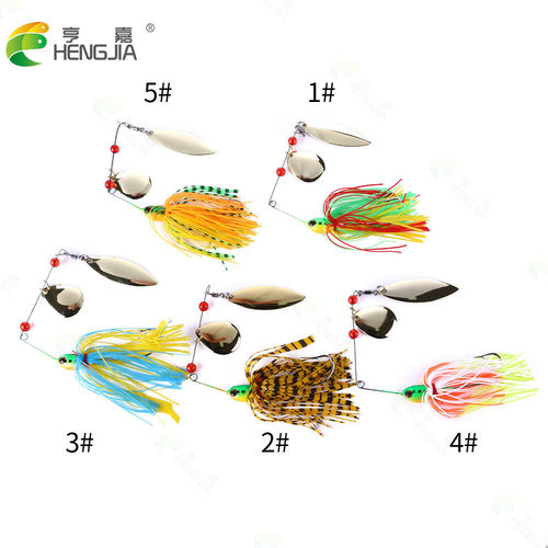 HENGJIA/亨嘉 柳叶型合金胡须佬路亚饵17g旋转鱼型亮片防挂底假饵