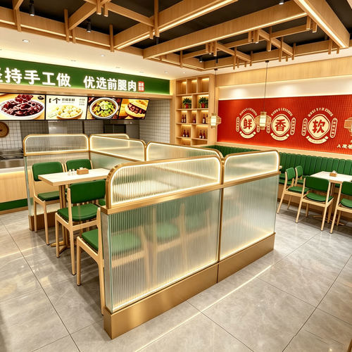 玻璃发光隔断铁艺不锈钢餐饮店