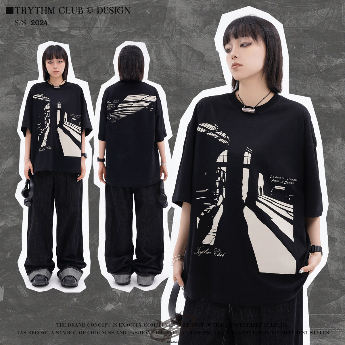 TRYTHMCLUB 新款短袖T恤