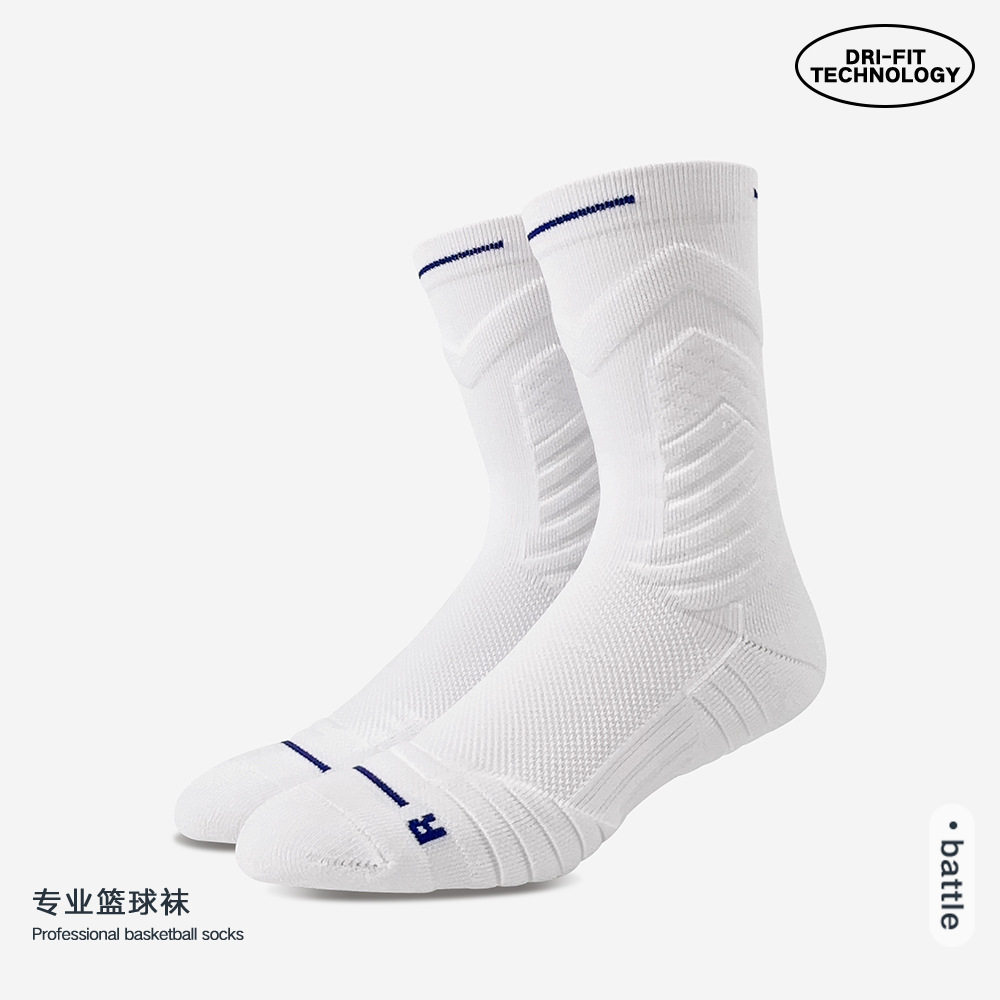 Zack Jida Men's Basketball Socks Long Tube Elite Socks for Men American Training Towel Bottom Sports Long Socks