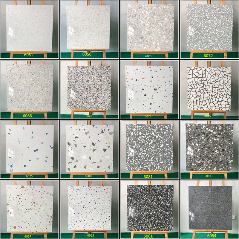 全抛釉600*600彩色大颗粒水磨石地砖水泥砖奶茶店卫生间厨房瓷砖