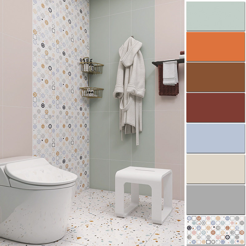 网红纯色瓷砖北欧浴室厨房墙砖300x600酒红粉色莫兰迪柔光墙面砖