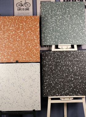 网红彩色水磨石砖室外600x600工程瓷砖北欧地砖橙色墨绿色古砖