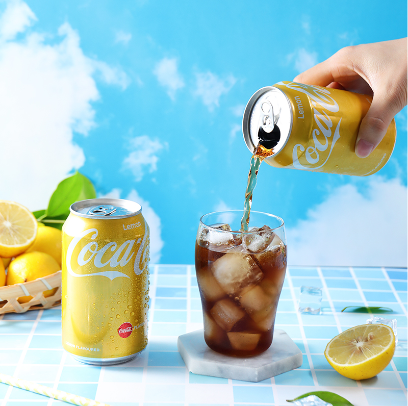 现货香港进口可口可乐汽水柠檬味整箱330ml港版柠檬可乐碳酸饮料