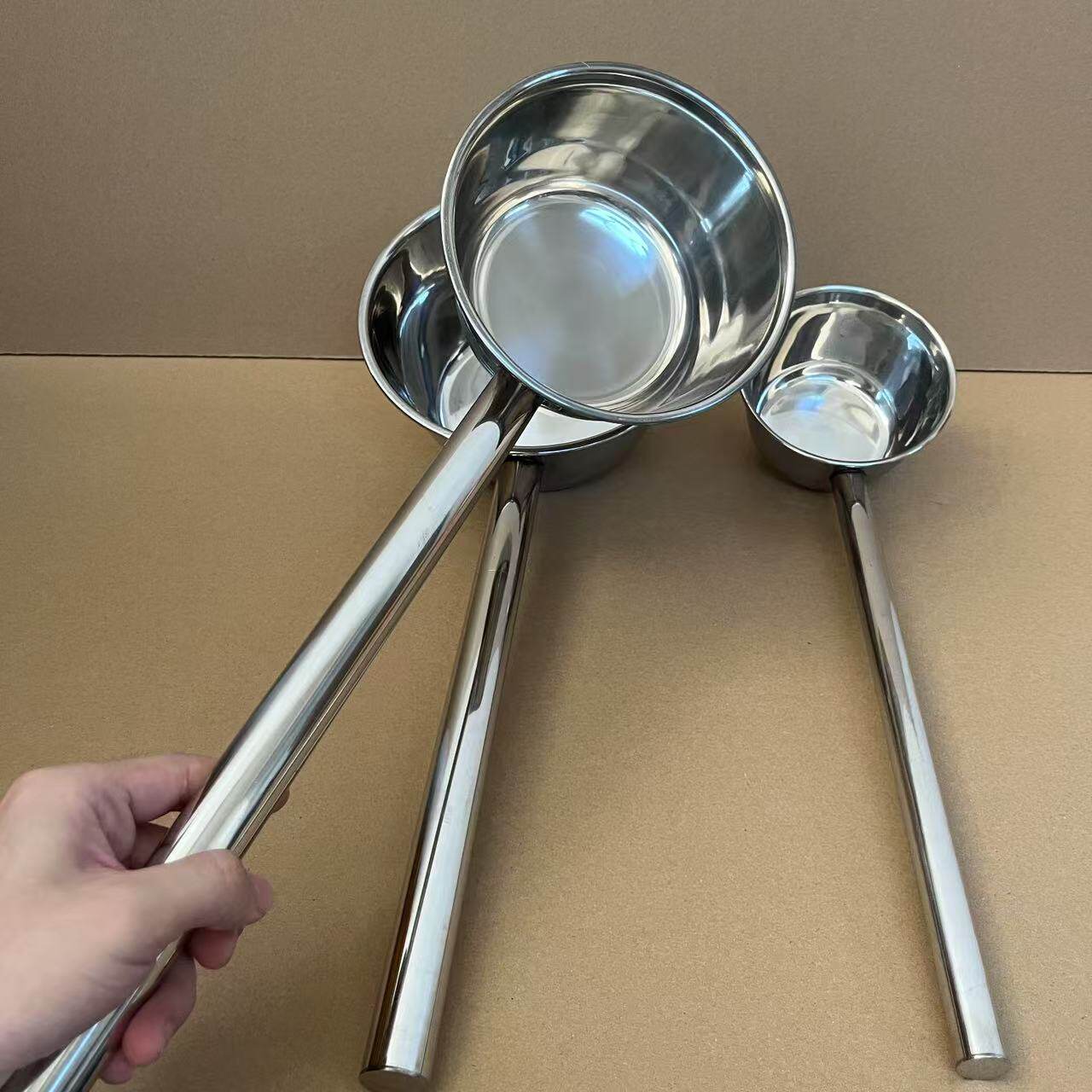 特厚不锈钢35CMC长短把勺子