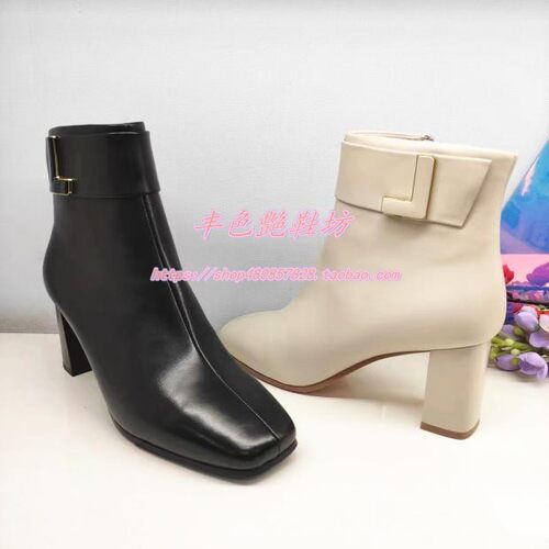 高跟方头时装女短靴冬靴子