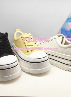 HCS260603正品Harson/哈森25四季款运动小白鞋黄色厚底休闲女板鞋