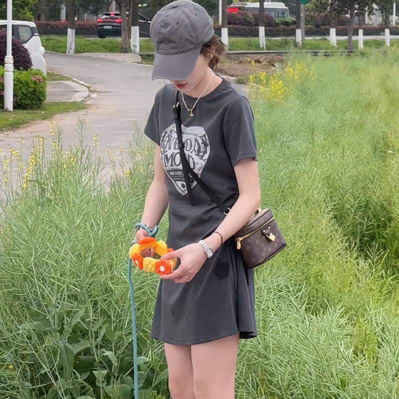 休闲短袖夏季连衣裙2025