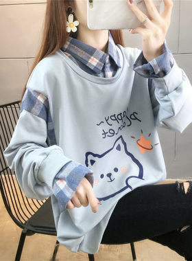 加绒大码女装polo领卫衣