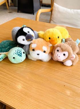 正版优囡仔掌中宝趴趴毛绒玩具企鹅乌龟鸭子公仔儿童抱睡玩偶礼物
