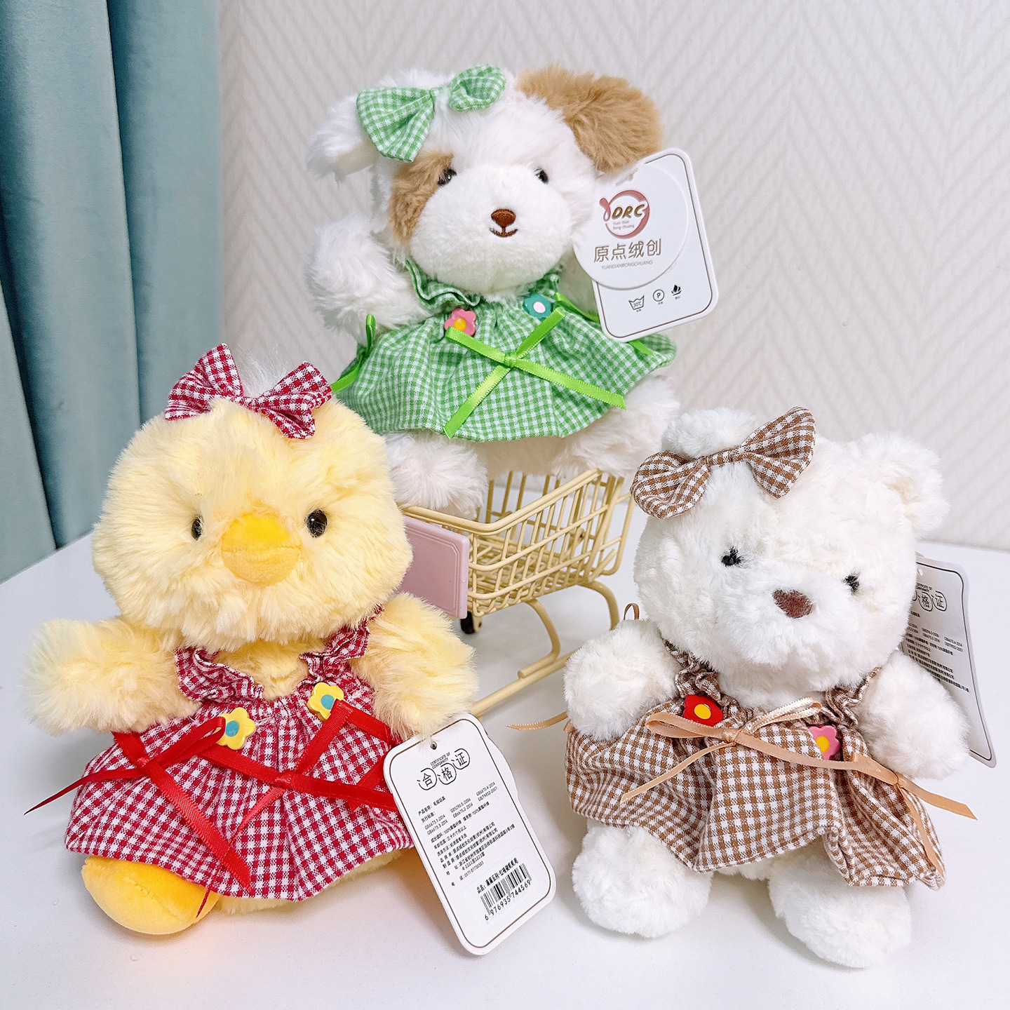 原点绒创满满系列穿裙动物玩偶新款桌伴摆件学生礼品生日礼物