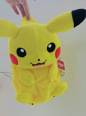 正版皮卡丘毛绒玩具精灵公仔比卡丘背包可爱卡通儿童背包玩偶