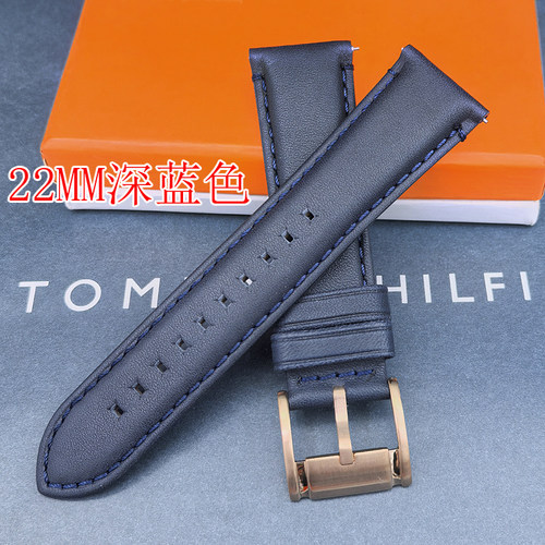 FOSSIL表带玫瑰金扣头层牛皮22MM