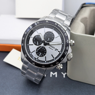 FOSSIL手表不锈钢多功能商务休闲星期两时区石英表防水男表BQ2873