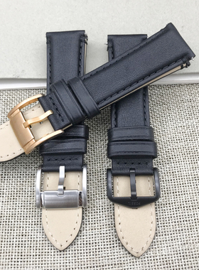 FOSSIL表带22MM通用黑色牛皮表带适合ME1099ME3101ME3104手表配件