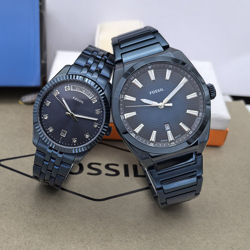 FOSSIL手表不锈钢简约石英情侣表