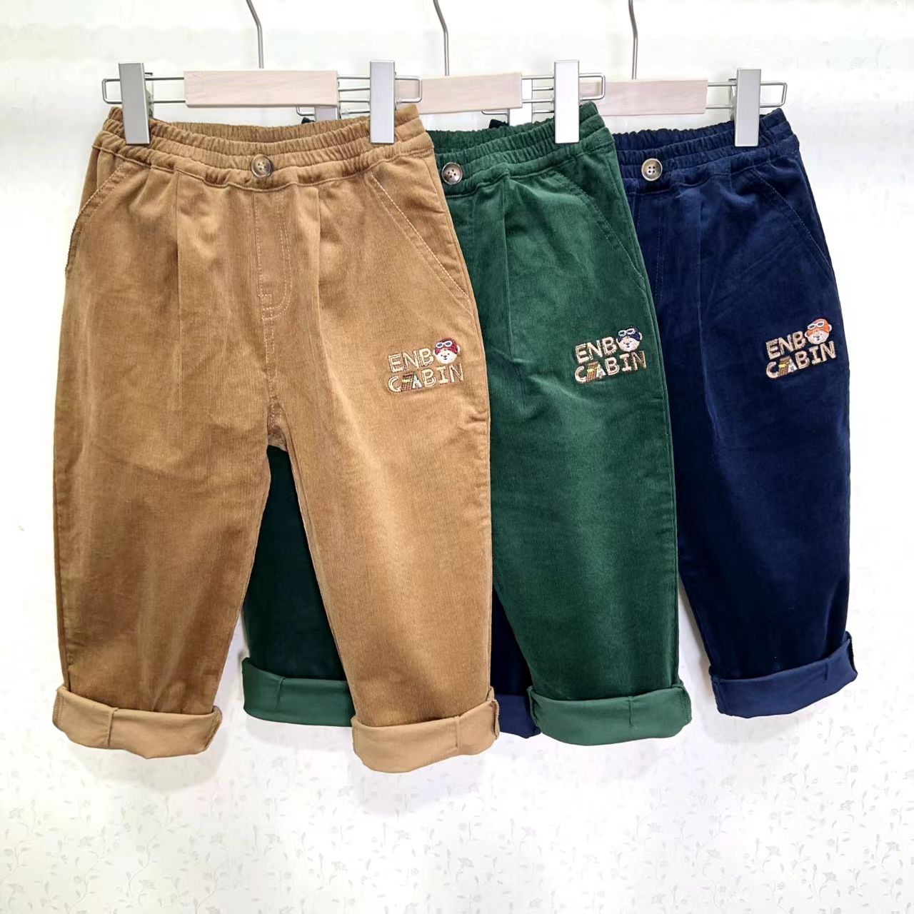 chris童装25秋冬新款男童装灯芯绒长裤子运动裤中大童休闲裤洋气