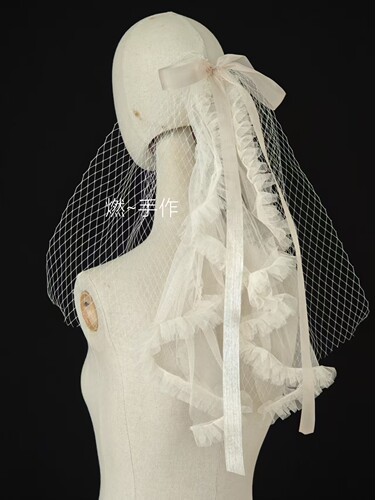 新娘饰品-甜美垂感造型网纱蝴蝶结