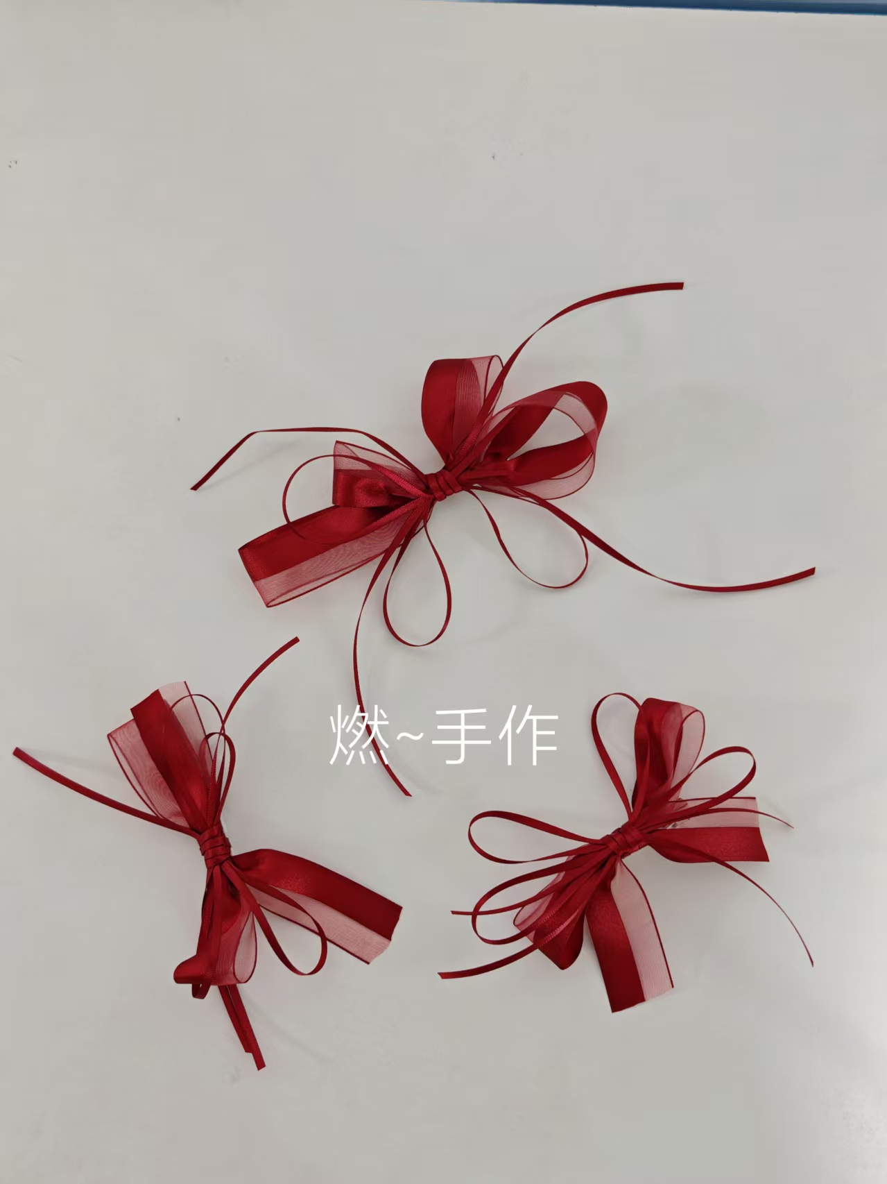 燃手作-新娘饰品-敬酒服蝴蝶结手作饰品（三个）