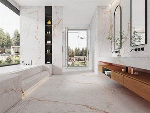 西班牙Techsize德赛斯岩板新品 阿布扎比白 万象纹理1500×3200