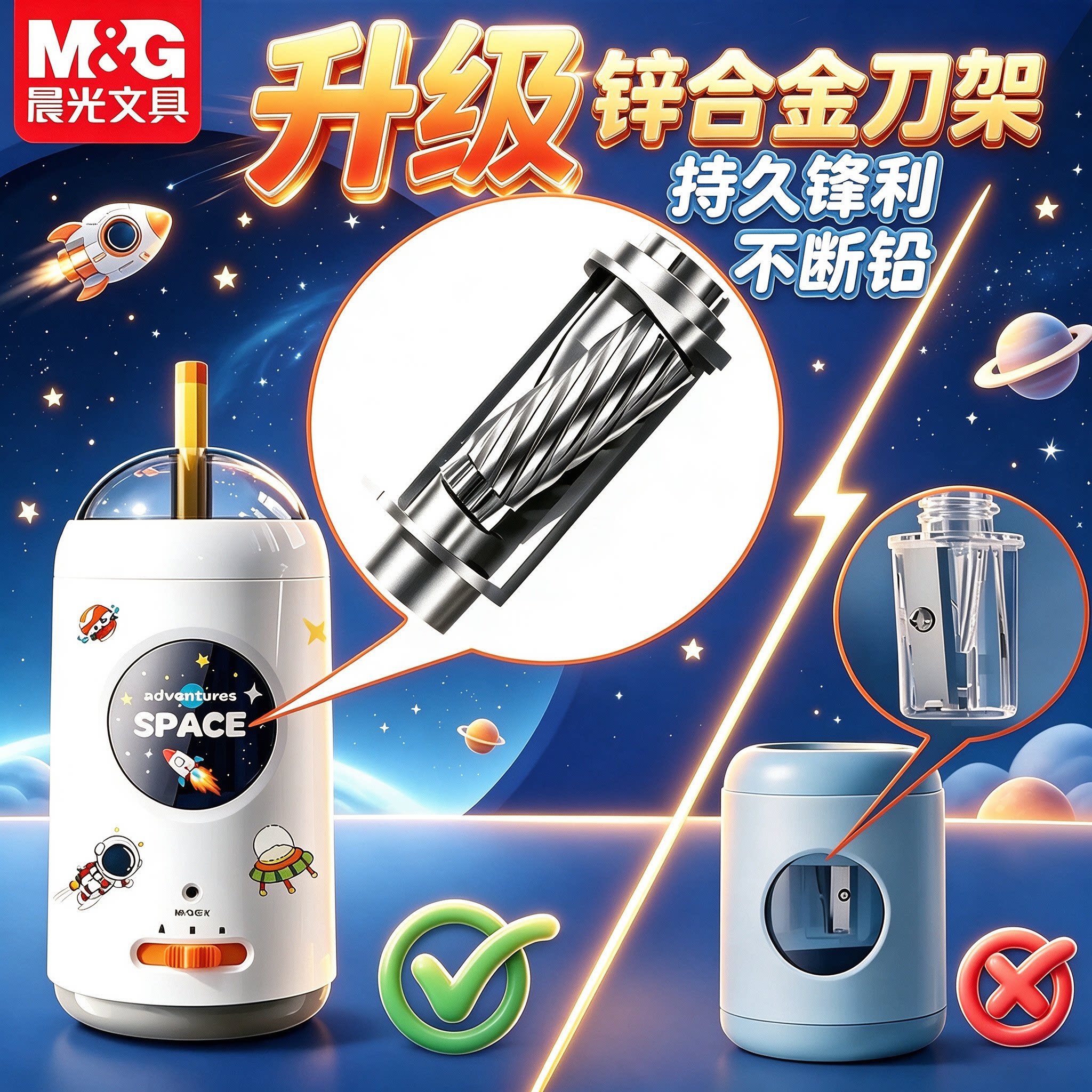 晨光大口径全自动充电削笔器图片