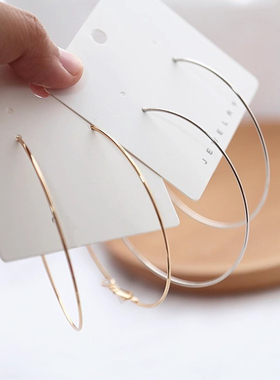 新品自留款925银针金色银色轻细圆圈大耳圈女款素圈耳环气质百搭