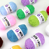 DIY手工钩针编织4股牛奶棉线花朵娃娃宝宝毛衣玩偶中粗腈纶毛线团
