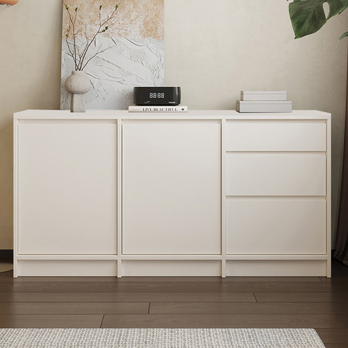 奶油风实木家用餐边柜