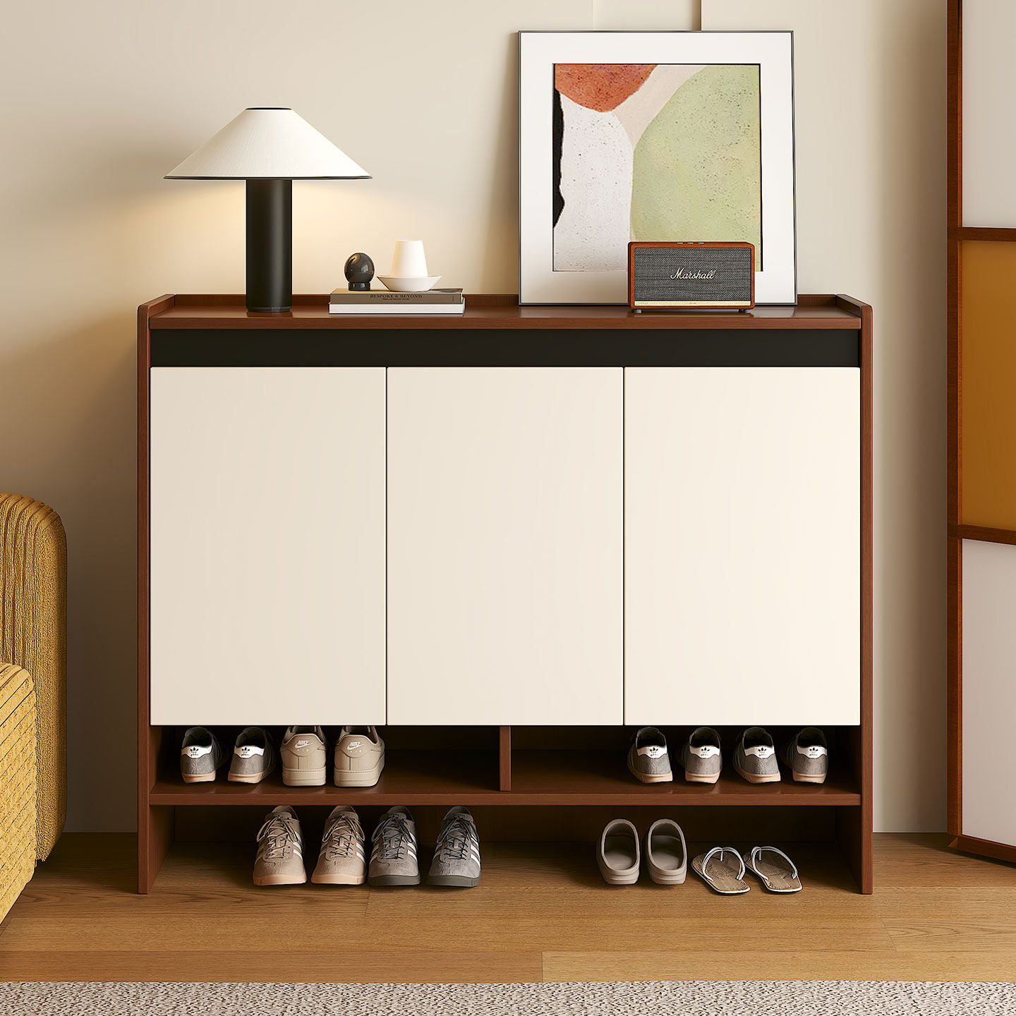 鞋柜家用门口实木收纳柜一体靠墙大容量超薄入户门玄关柜2026新款,住宅家具,鞋柜,淘宝优惠券,粉丝福利购,淘宝优惠卷