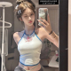甜妹报道 两色梵文藤蔓挂脖小肚兜上衣女夏外穿辣妹吊带背心潮