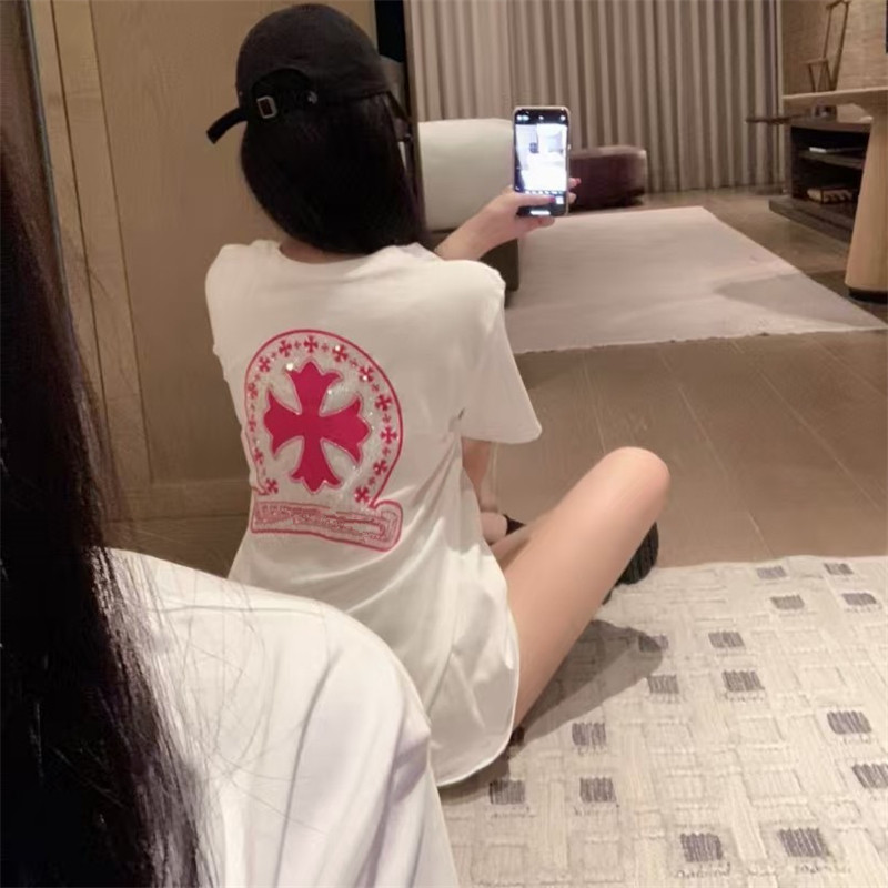 夏季新款潮牌十字架烫钻短袖T恤女ins美式复古慵懒显瘦宽松上衣潮,女装/女士精品,T恤,淘宝优惠券,粉丝福利购,淘宝优惠卷