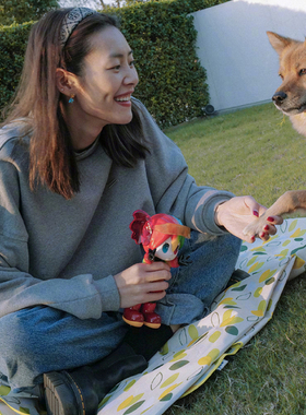 2024秋冬新款刘雯同款灰色圆领薄款卫衣奶糯风加绒休闲长袖上衣潮