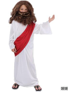 圣诞节神父牧师凯撒大帝话剧服装 COS儿童修女圣母玛利亚演出衣服