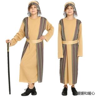 万圣节服装儿童男cos阿拉伯牧羊人衣服男阿拉丁阿联酋王子服饰