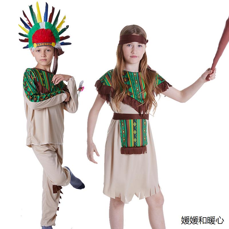 cosplay女印第安人亲子演