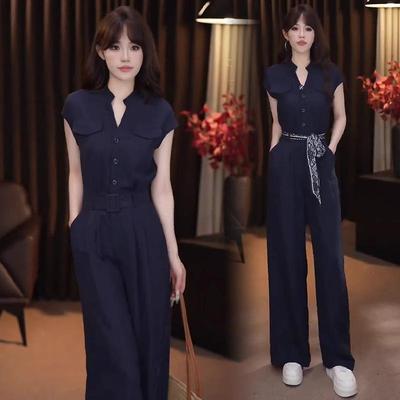 时尚连体裤套装女夏季2025新款小个子减龄收腰显瘦气质休闲一整套