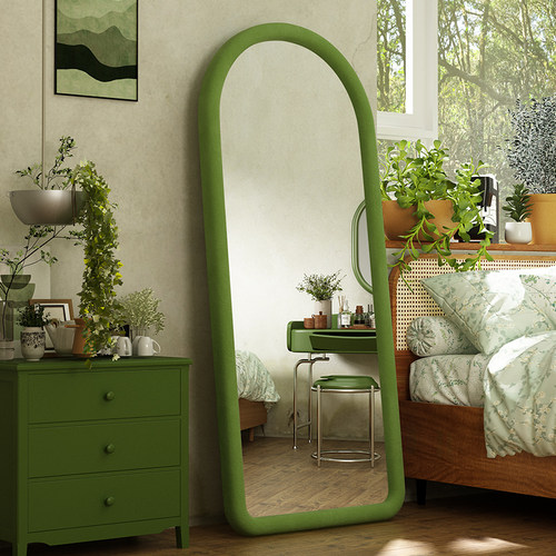 全身镜落地镜奶油ins风穿衣镜