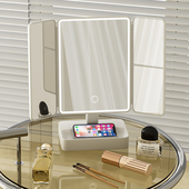 台式 智能led化妆镜带灯女生主卧化妆台镜子学生宿舍桌面ins化妆镜