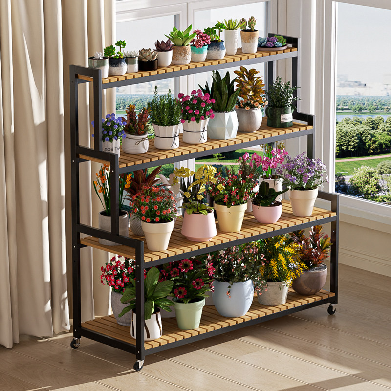 可移动防腐木花架客厅落地式置物架阳台铁艺新款多肉花盆架植物架,住宅家具,花架/花几,淘宝优惠券,粉丝福利购,淘宝优惠卷